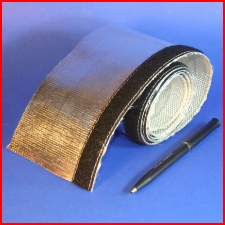 test aluminum foil coated fiberglass sleeve with hook loop closure heat reflective wire cable hose protection